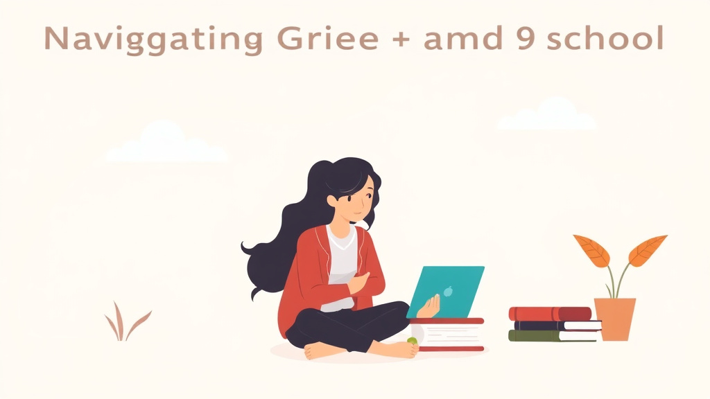 Illustration breaking down the fundamentals of navigating Grief and Grad School