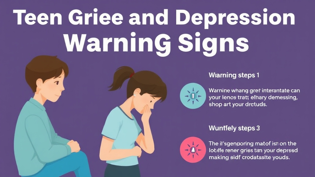 Action-oriented illustration showing how to apply teen Grief and Depression Warning Signs