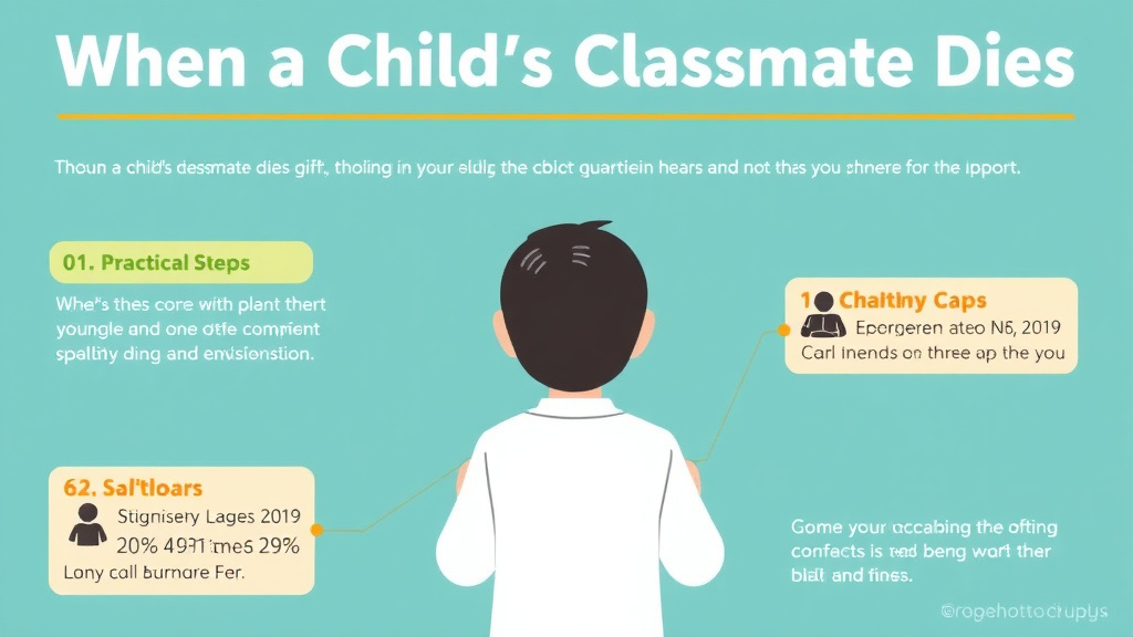Action-oriented illustration showing how to apply when a Childs Classmate Dies