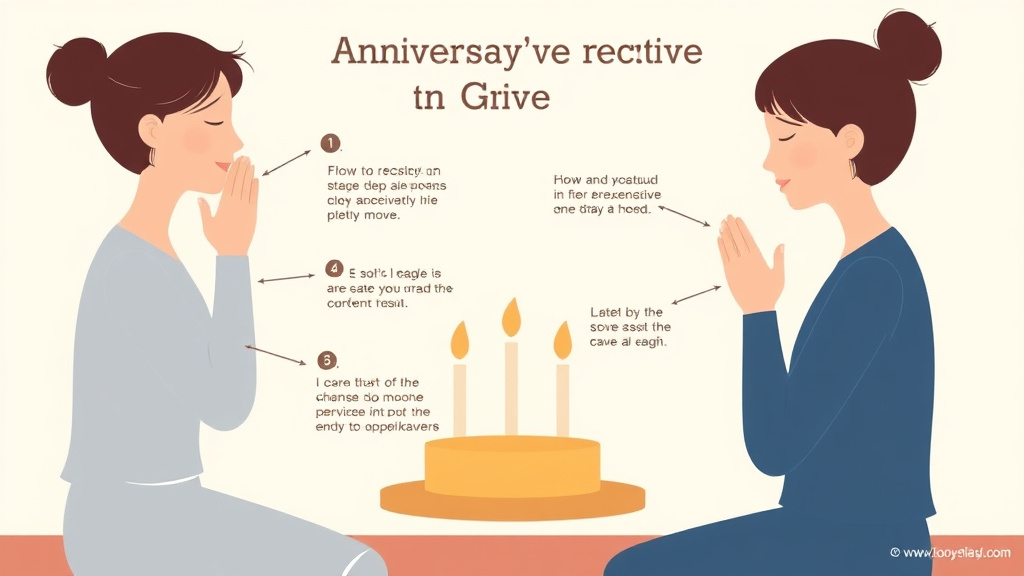 Process flow illustration for putting anniversary Reactions in Grief into action