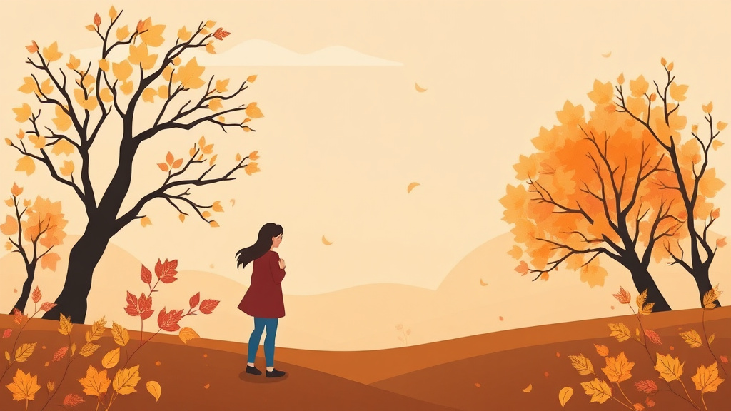 Visual overview of fall Grief and Changing Seasons with key concepts highlighted