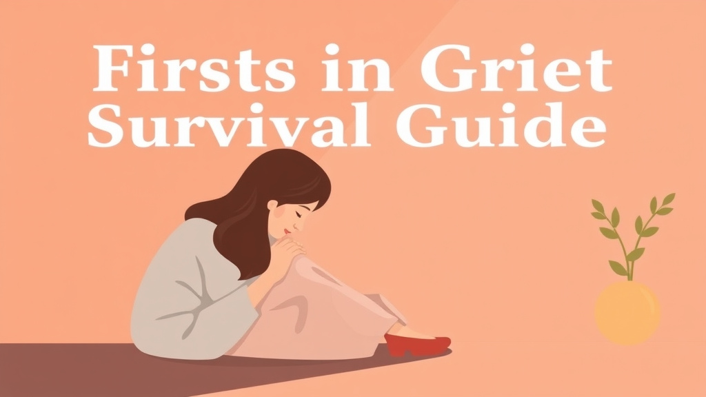 A professional illustration depicting firsts in Grief Survival Guide