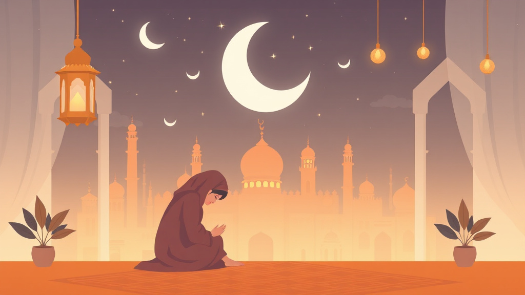 A professional illustration depicting grief During Ramadan