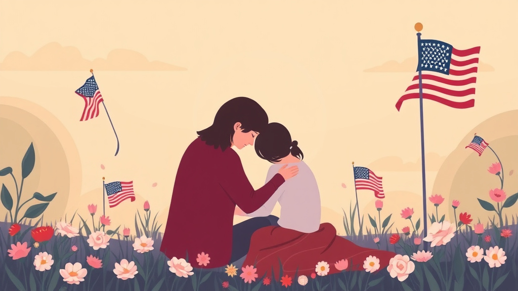 Visual overview of labor Day and Memorial Day Grief with key concepts highlighted
