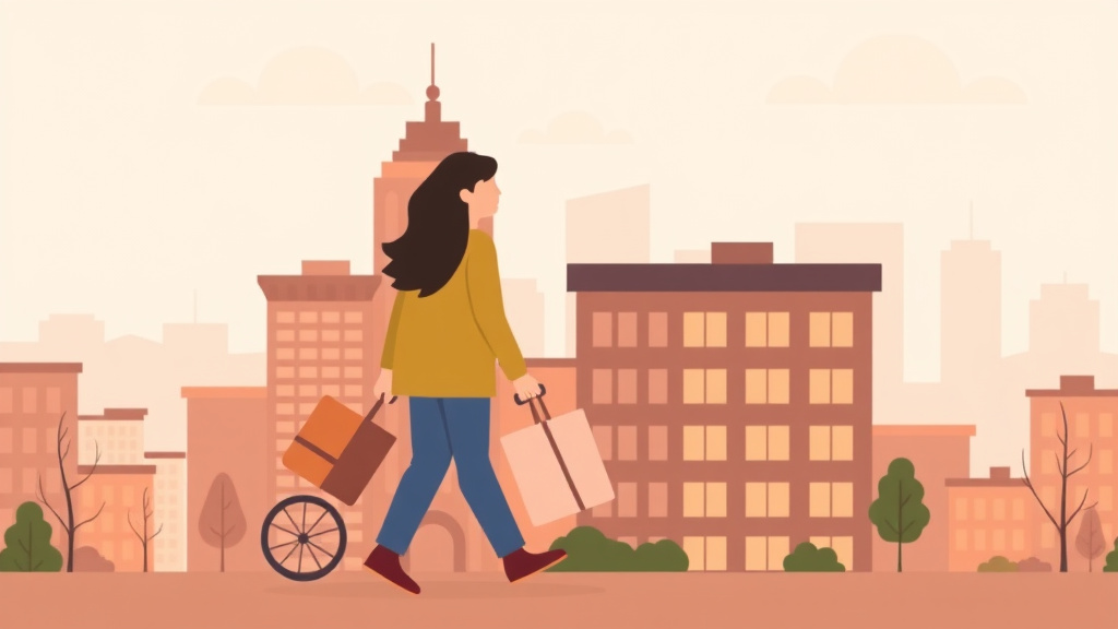 A professional illustration depicting moving to a New City While Grieving