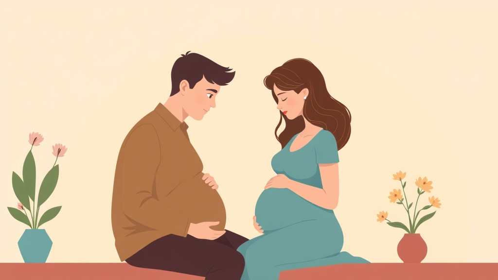 A professional illustration depicting pregnancy Announcements While Grieving