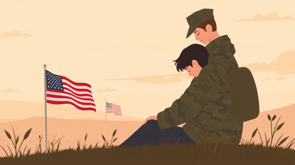 A professional illustration depicting veterans Day After Military Loss