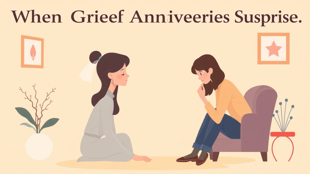 A professional illustration depicting when Grief Anniversaries Surprise You