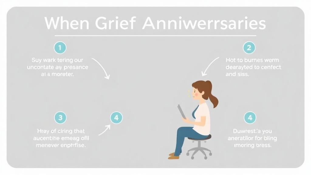 Process flow illustration for putting when Grief Anniversaries Surprise You into action