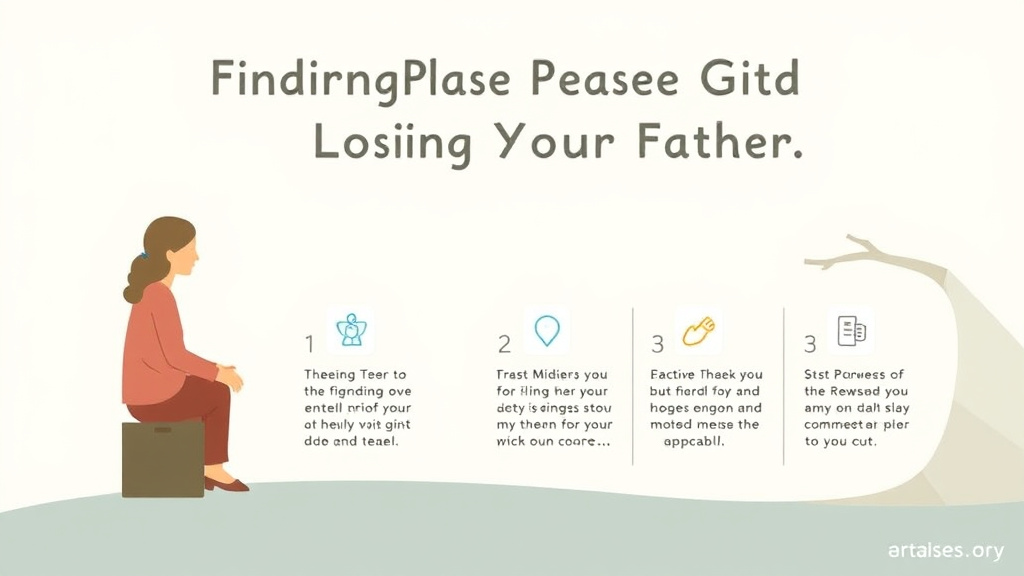 Action-oriented illustration showing how to apply finding Peace After Losing Your Father
