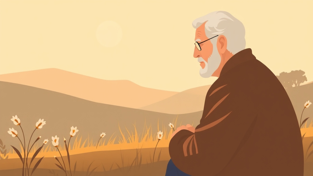 A professional illustration depicting finding Peace After Losing Your Grandfather