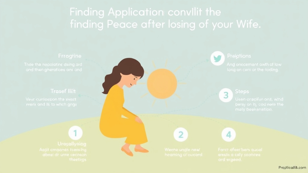 Practical checklist visual for finding Peace After Losing Your Wife