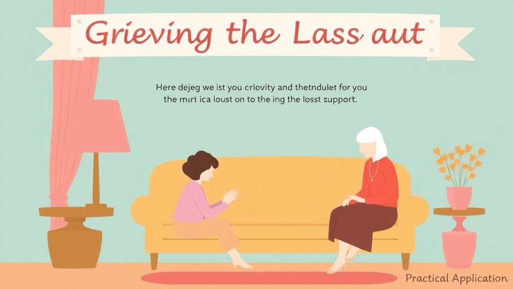 Process flow illustration for putting grieving the Loss of Your Aunt into action