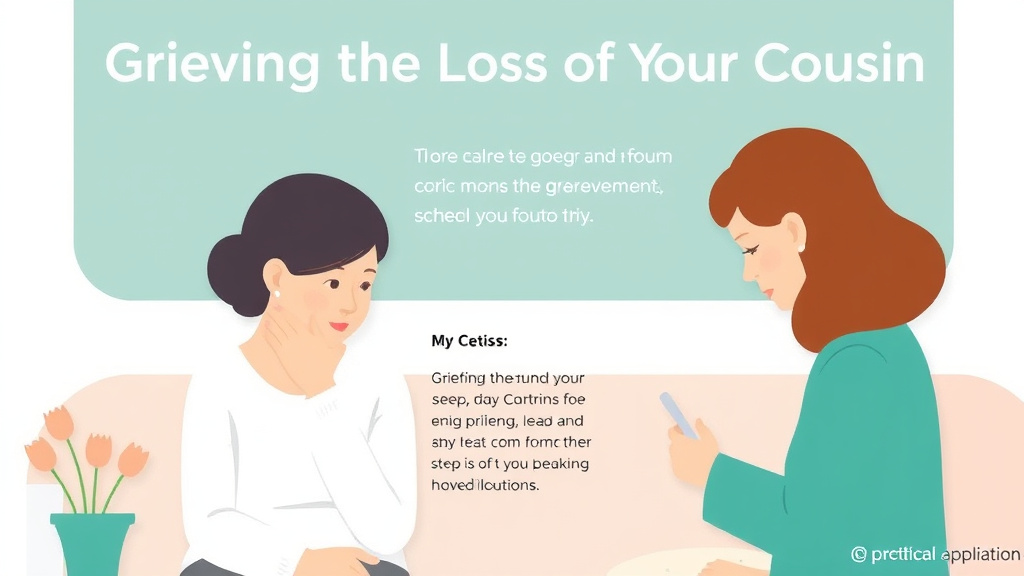 Action-oriented illustration showing how to apply grieving the Loss of Your Cousin