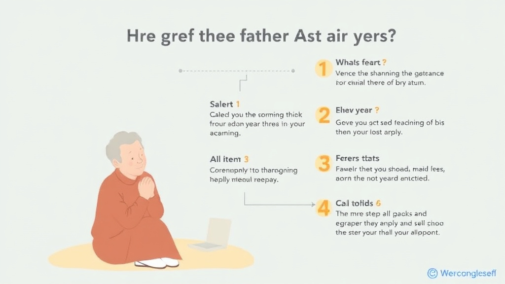 Practical checklist visual for grieving the Loss of Your Father