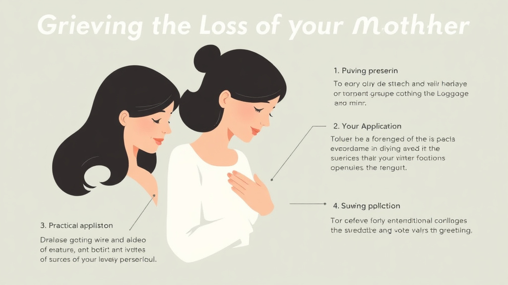 Process flow illustration for putting grieving the Loss of Your Mother into action