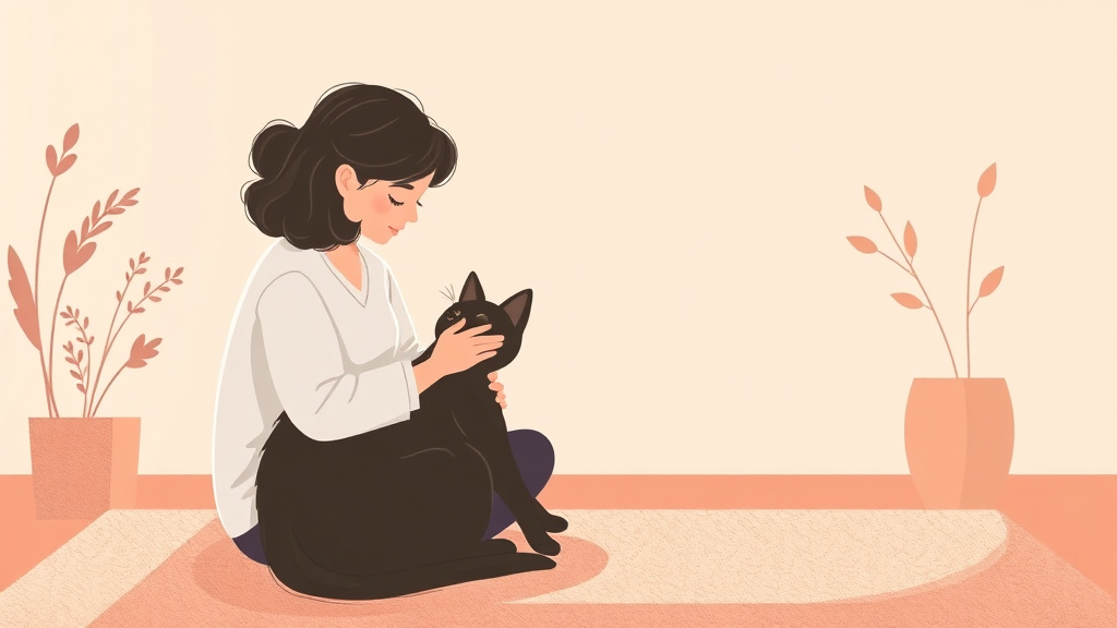 A professional illustration depicting healing After the Death of Your Cat