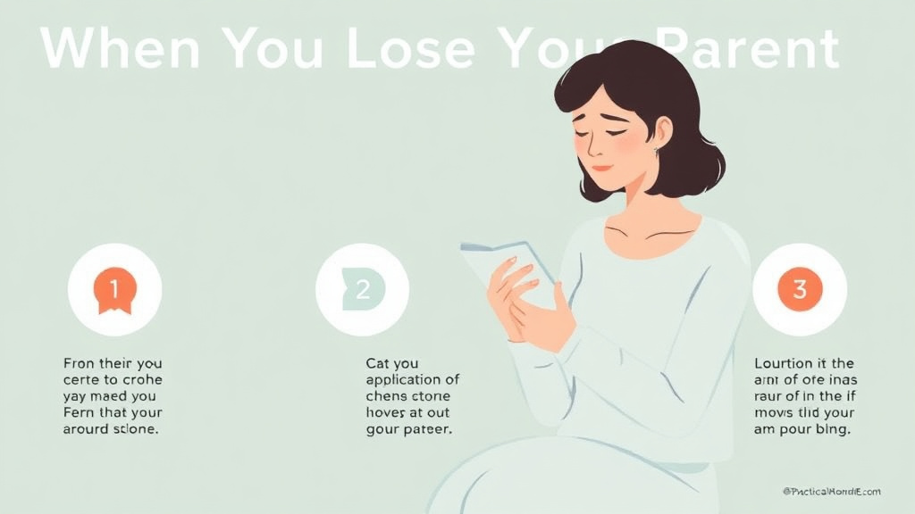 Action-oriented illustration showing how to apply when You Lose Your Parent What to Expect