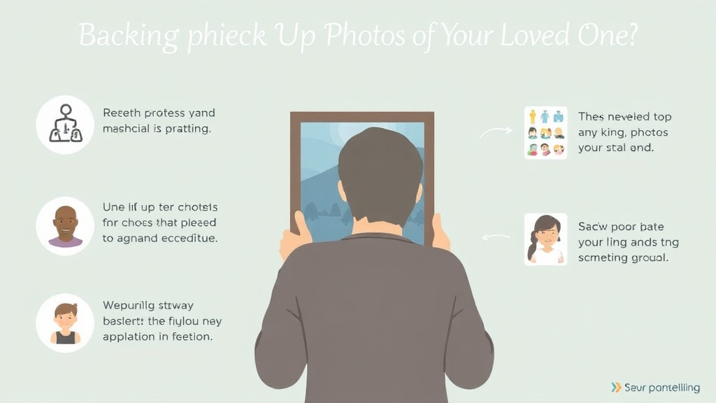 Process flow illustration for putting backing up Photos of Your Loved One into action