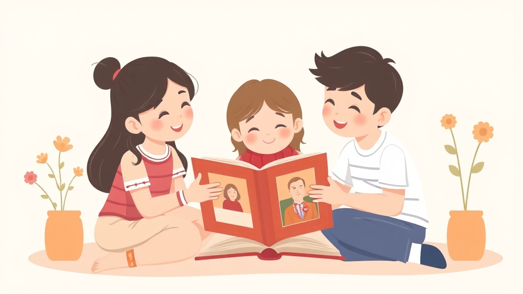 Educational graphic covering the essentials of creating a Memory Book With Children