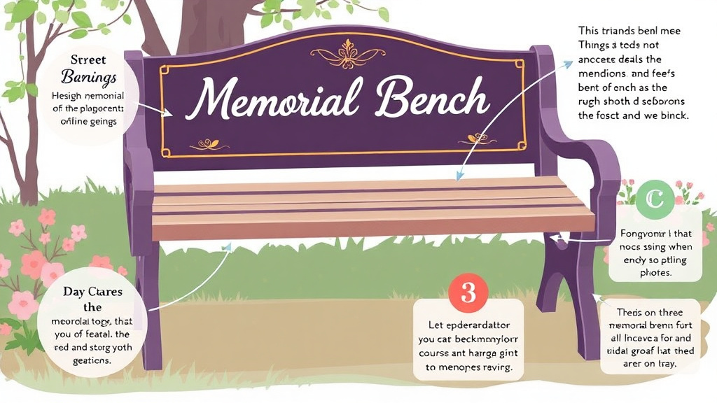 Action-oriented illustration showing how to apply memorial Bench or Plaque Ideas
