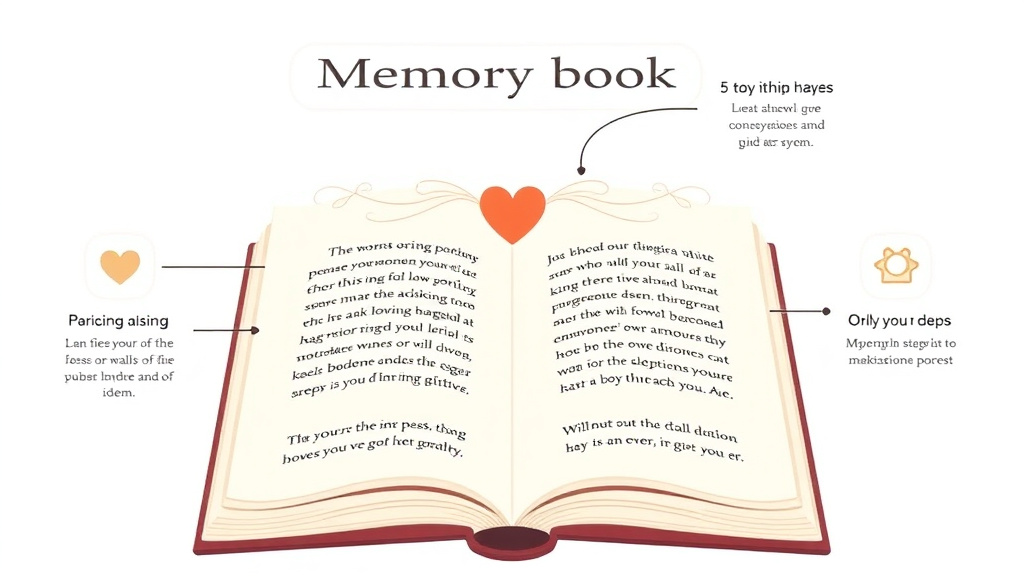 Step-by-step visual guide for implementing memory Book as Grief Therapy