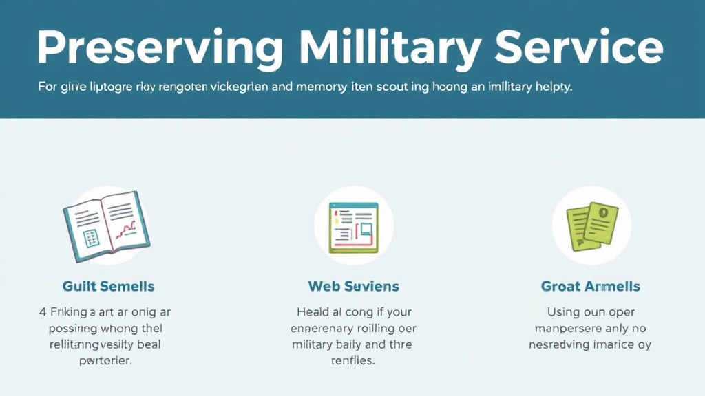 Action-oriented illustration showing how to apply preserving Military Service Memories