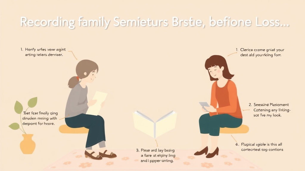 Process flow illustration for putting recording Family Stories Before Loss into action