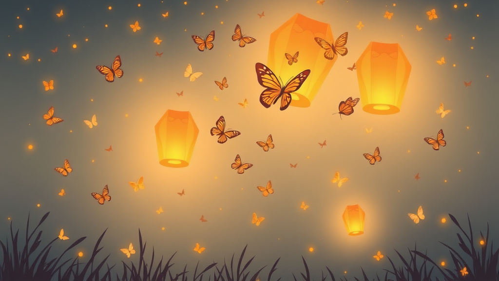 Illustration breaking down the fundamentals of releasing Butterflies or Lanterns in Memory
