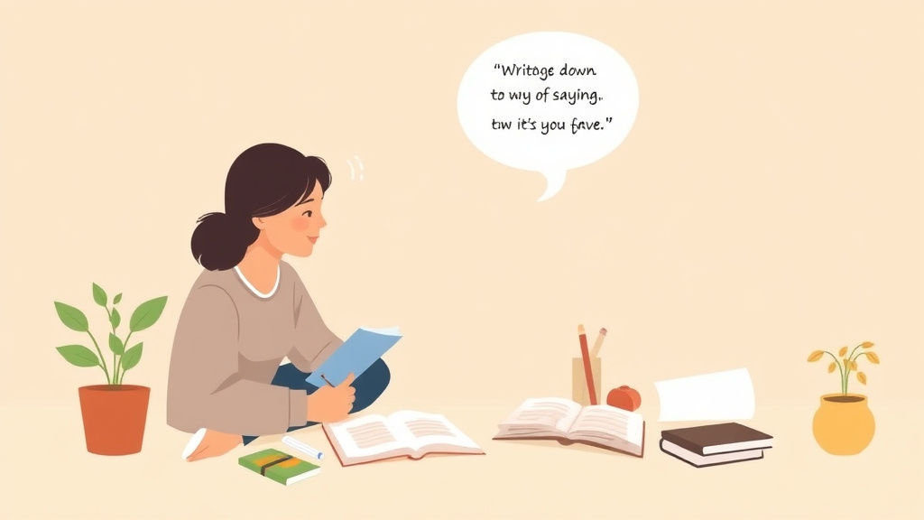 Educational graphic covering the essentials of writing Down Their Favorite Sayings