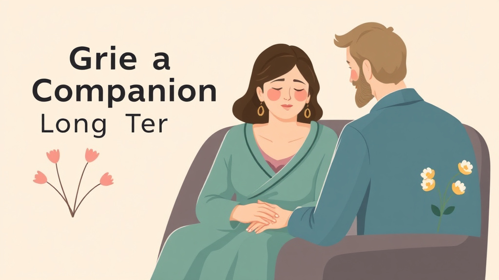 A professional illustration depicting being a Grief Companion Long Term