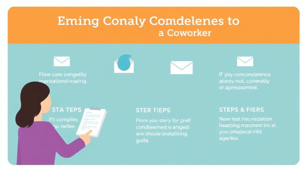 Practical checklist visual for emailing Condolences to a Coworker
