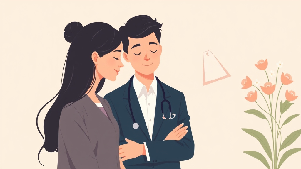 A professional illustration depicting funeral Director Self Care