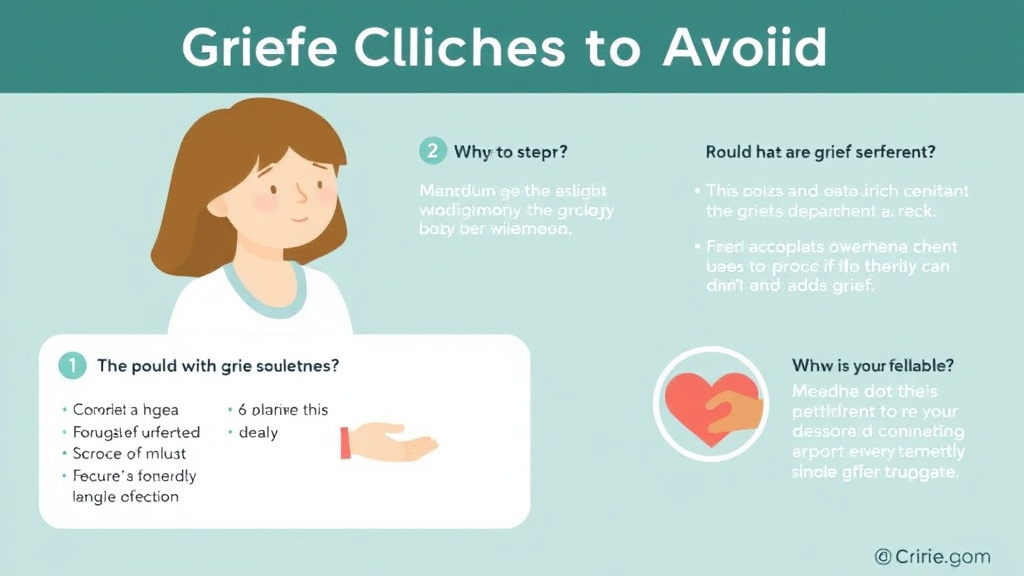 Action-oriented illustration showing how to apply grief Cliches to Avoid