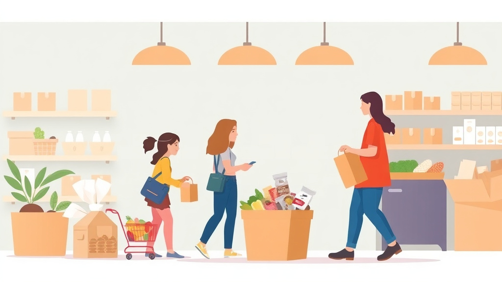 Visual overview of grocery Shopping for Grieving Families with key concepts highlighted