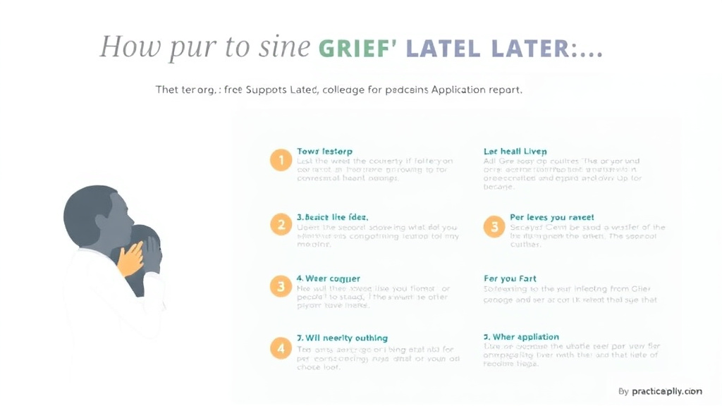 Action-oriented illustration showing how to apply support Grief Months Later