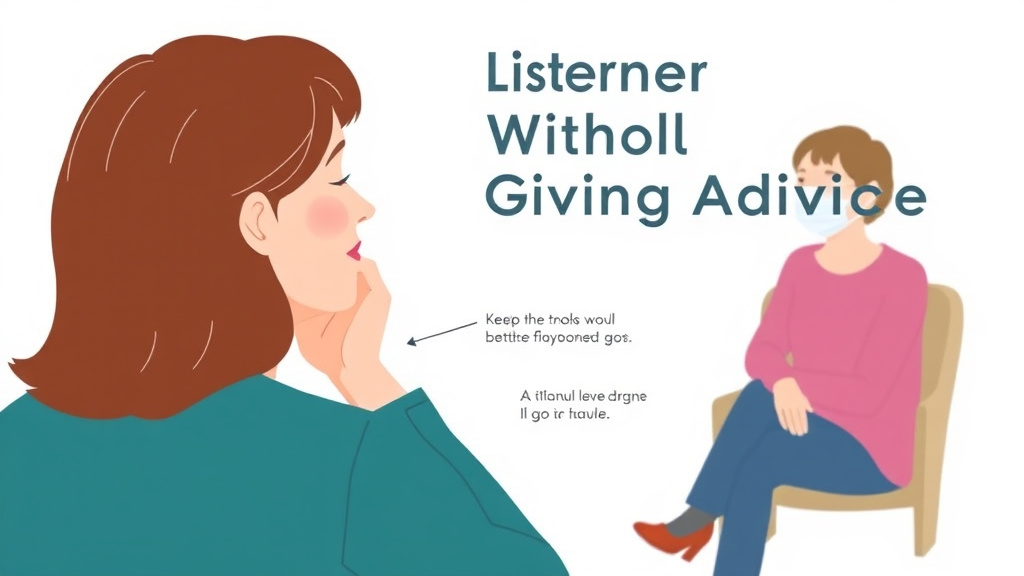Action-oriented illustration showing how to apply listening Without Giving Advice