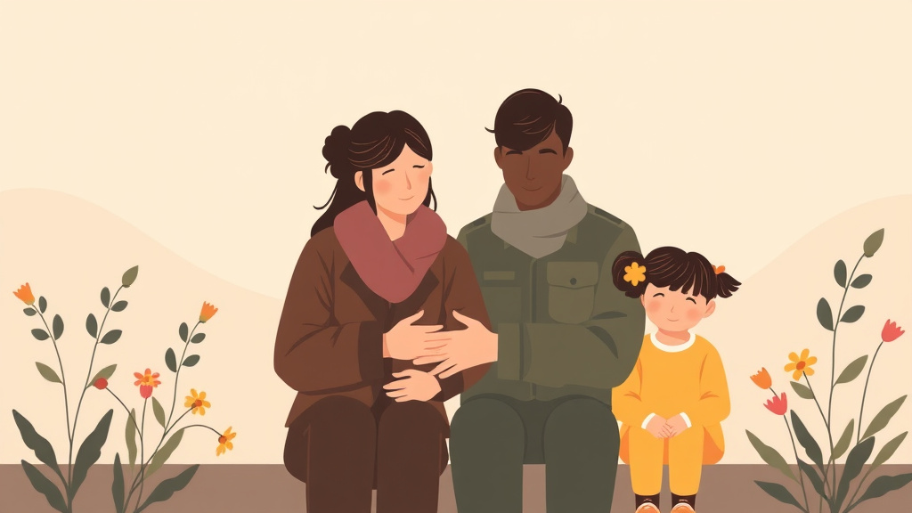 Clear illustration of supporting a Grieving Military Family with supporting details