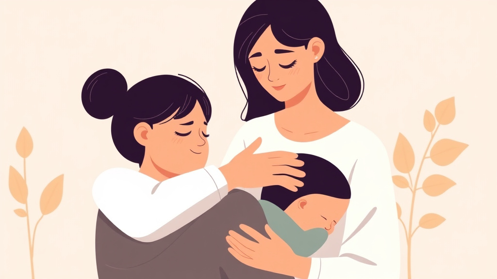 Visual overview of supporting a Grieving New Mother with key concepts highlighted