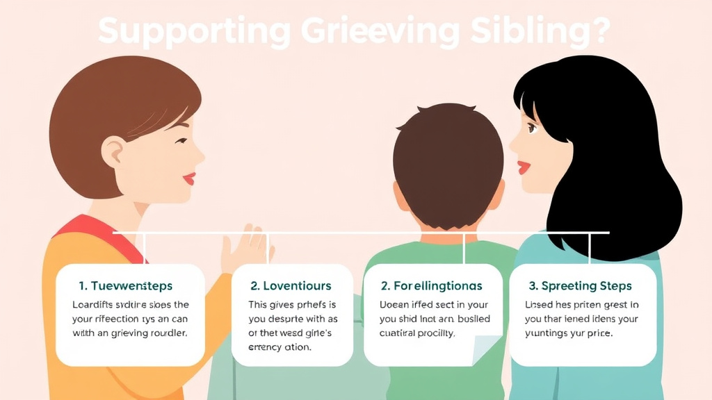 Practical checklist visual for supporting a Grieving Sibling