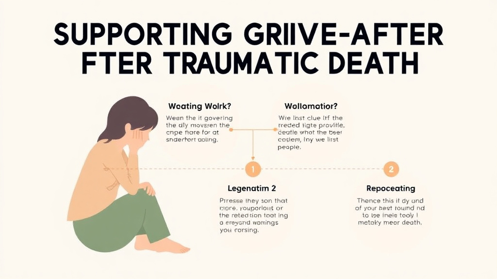 Action-oriented illustration showing how to apply supporting Grief After Traumatic Death