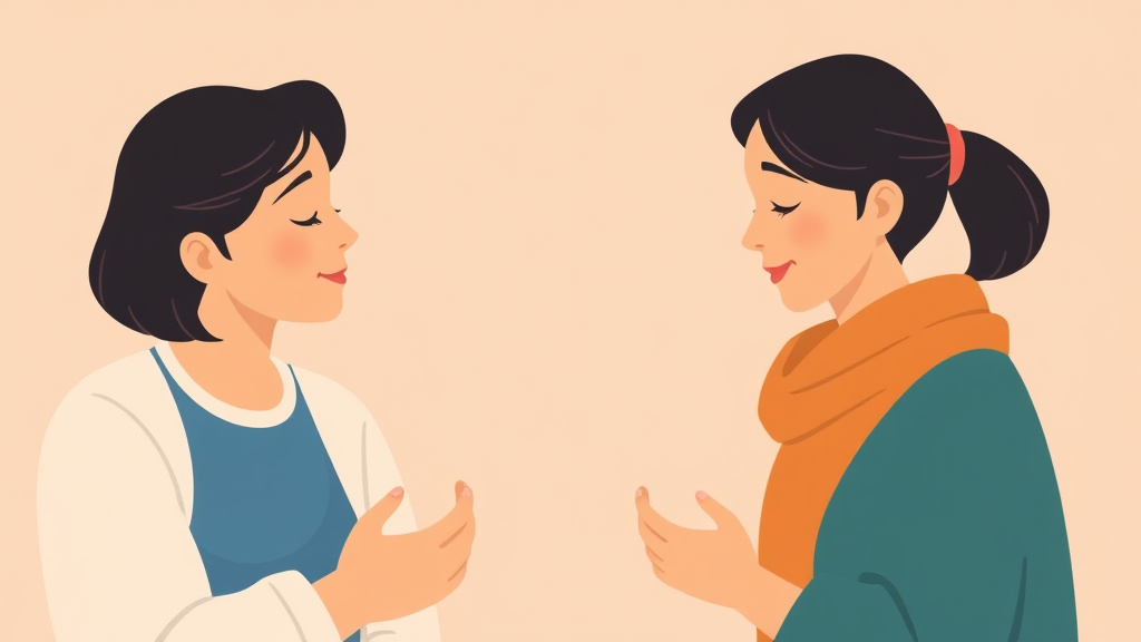 A professional illustration depicting supporting Grief in Non English Speakers