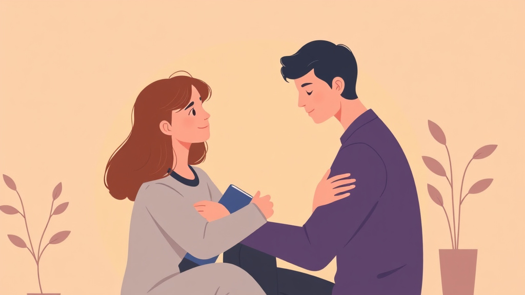 A professional illustration depicting supporting Someone After Suicide Loss