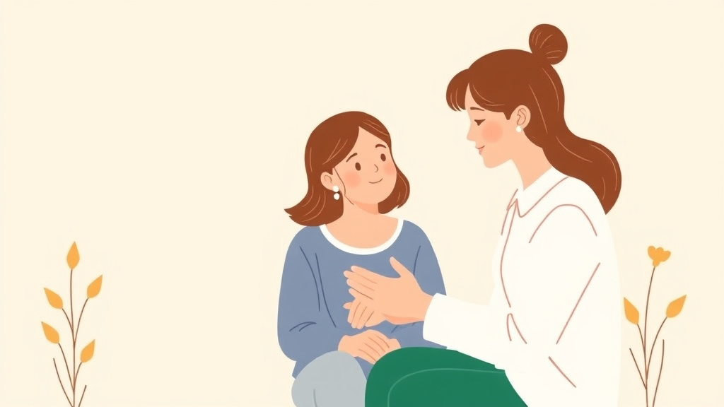 A professional illustration depicting supporting Someone With Anticipatory Grief