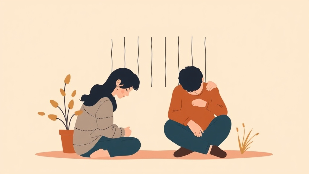A professional illustration depicting ambiguous Loss After Incarceration