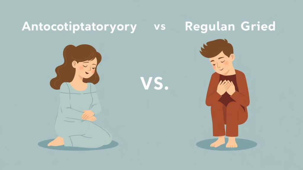 Educational graphic covering the essentials of anticipatory Grief vs Regular Grief