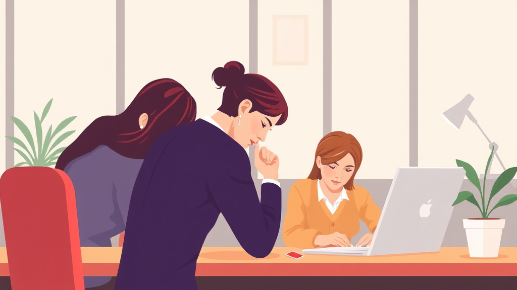 A professional illustration depicting collective Grief in the Workplace