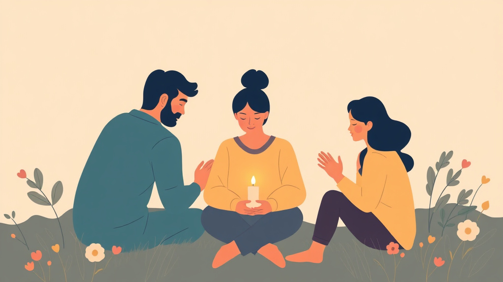 Visual overview of healing as a Community After Loss with key concepts highlighted