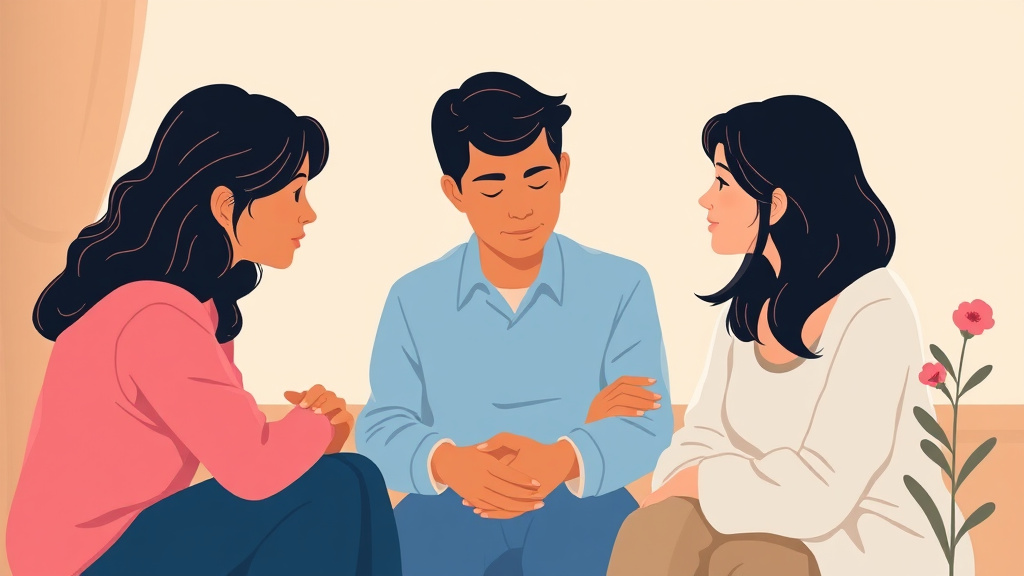 A professional illustration depicting latino and Hispanic Grief Practices